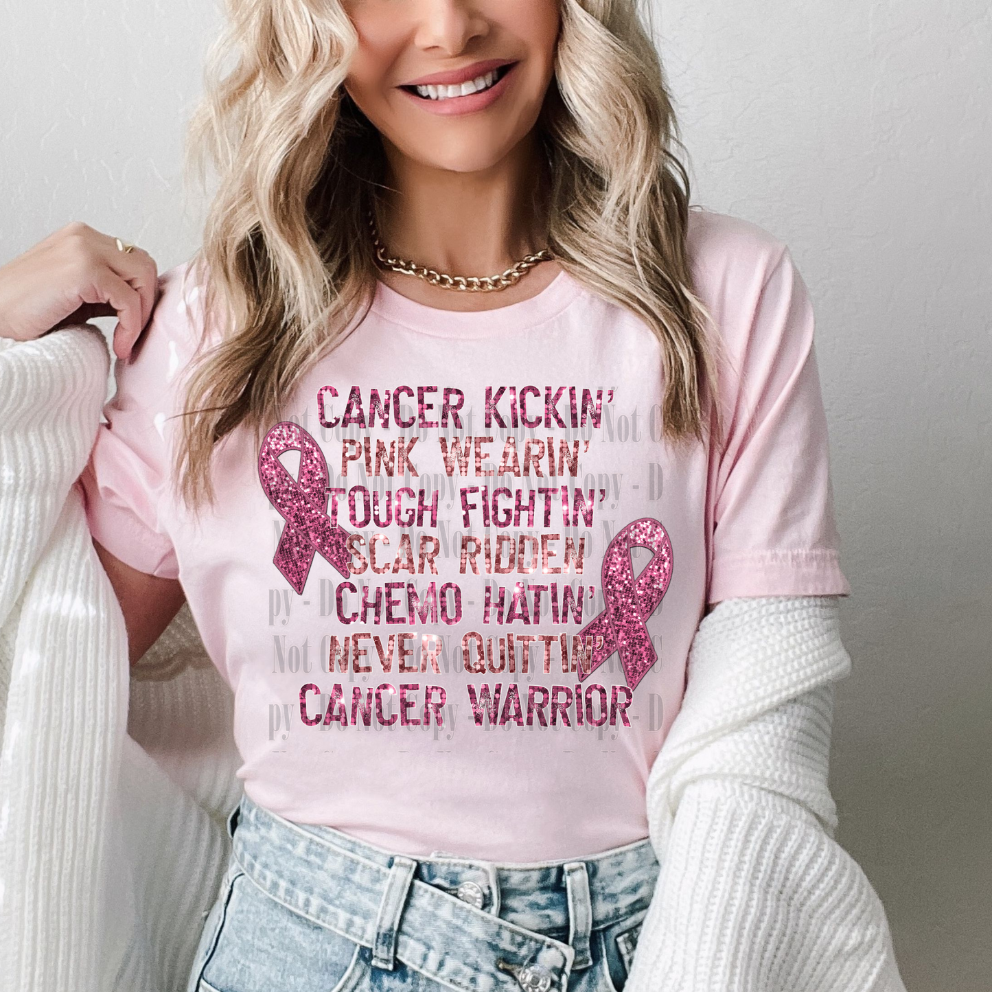 Cancer Warrior Pink Ribbon Digital Design