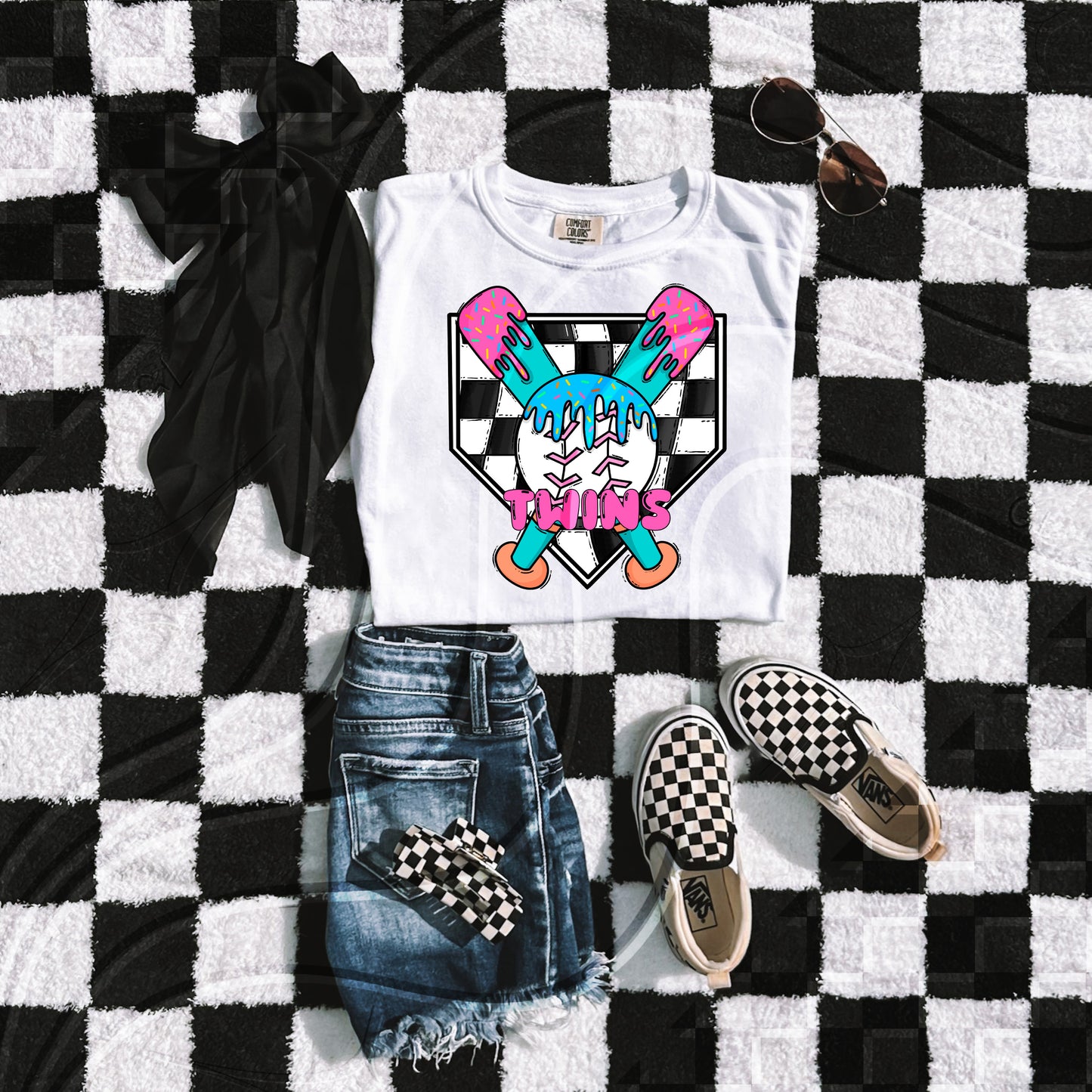 Team Baseball Drip Neon style - Digital Download- PNG