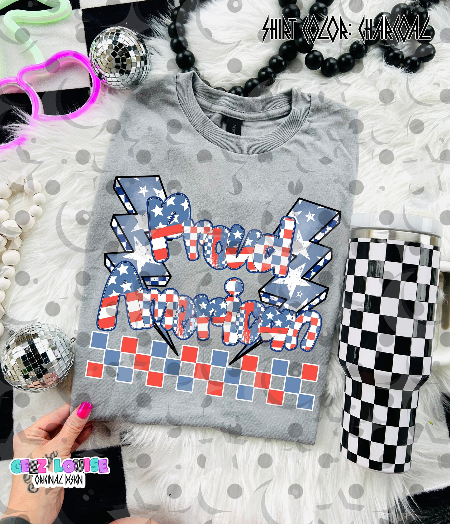 Proud American PNG | Patriotic Shirt Design | 4th of July Sublimation Graphic | Red White Blue USA PNG