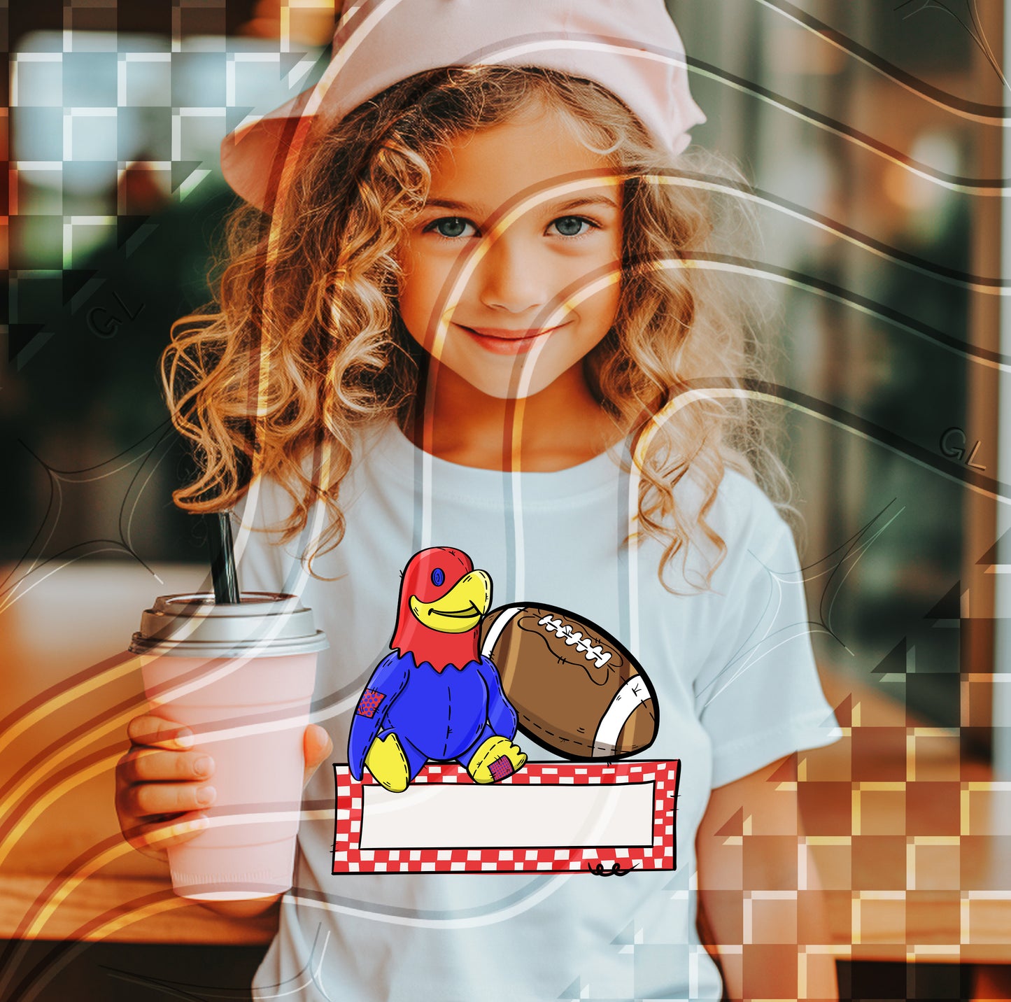Game Day Mascot Cuties – Youth Name Custom Football Tee (Multiple Teams Available)