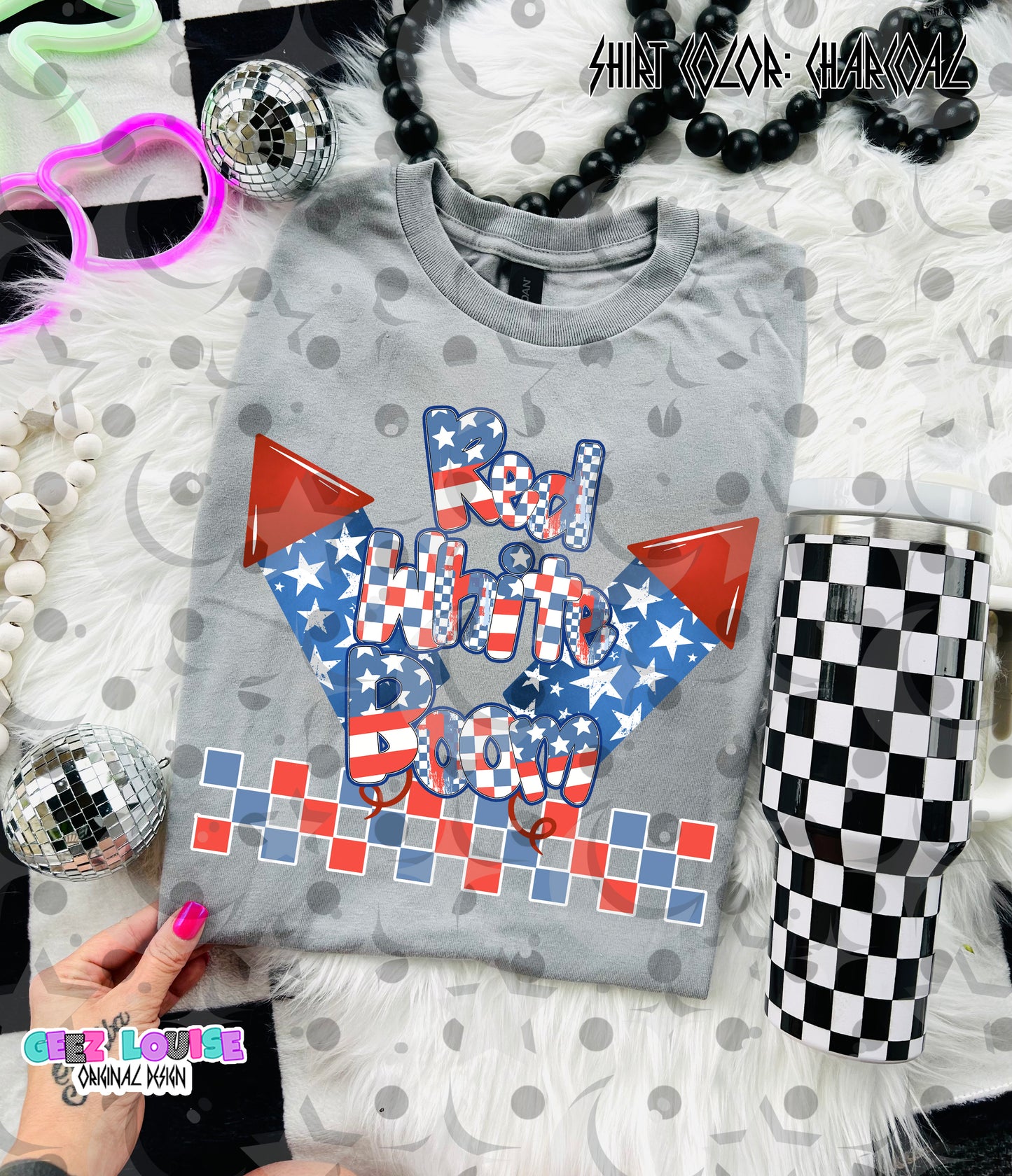 Red White Boom PNG | 4th of July Firework Shirt Design | Patriotic Sublimation Graphic | USA PNG Download