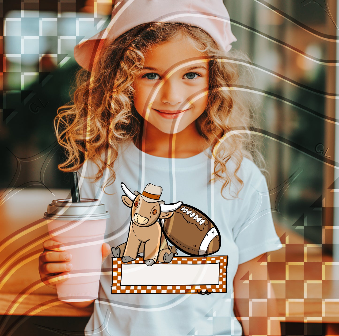 Game Day Mascot Cuties – Youth Name Custom Football Tee (Multiple Teams Available)