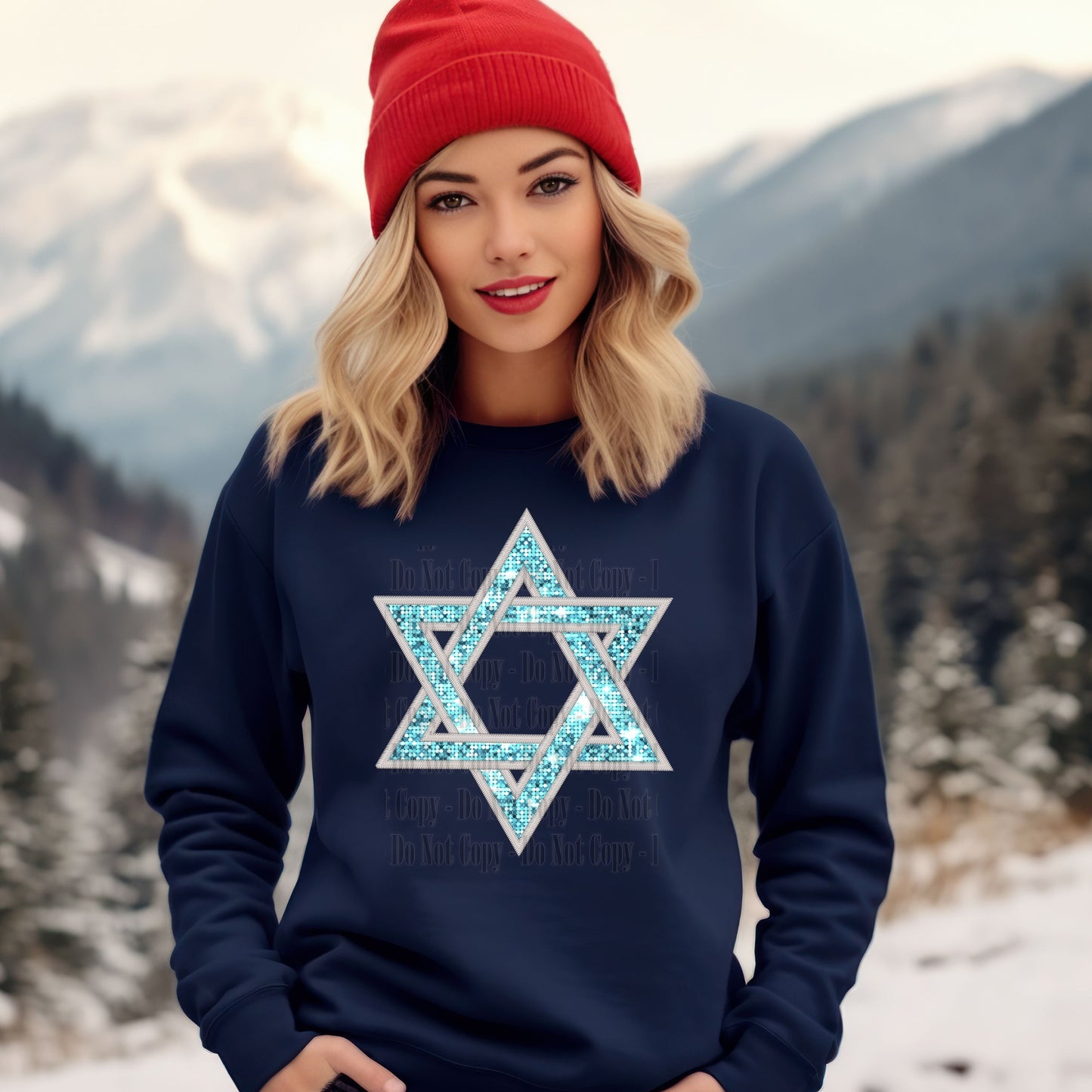 Blue Mosaic Star Digital Design | Hanukkah PNG