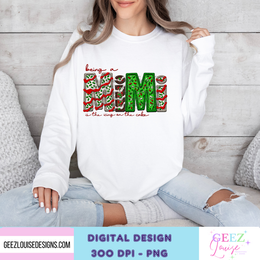 being a Mimi is the icing on the cake Christmas  - Digital Download- PNG