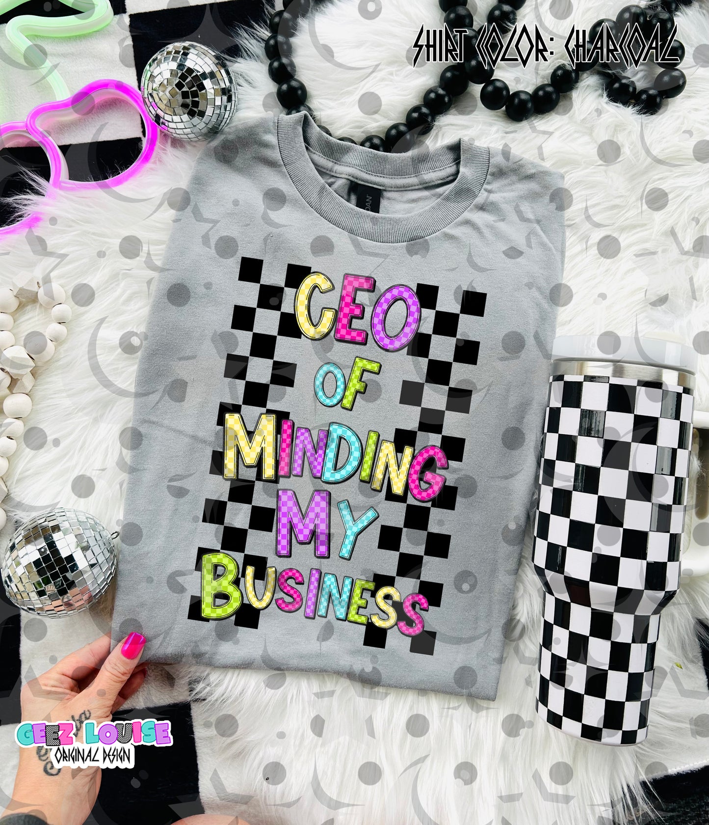 CEO of Minding My Business | Retro Checkerboard PNG Design