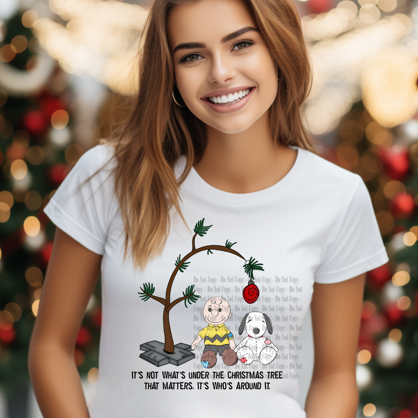 It’s Who’s Around It Digital Design | Christmas Tree Quote PNG