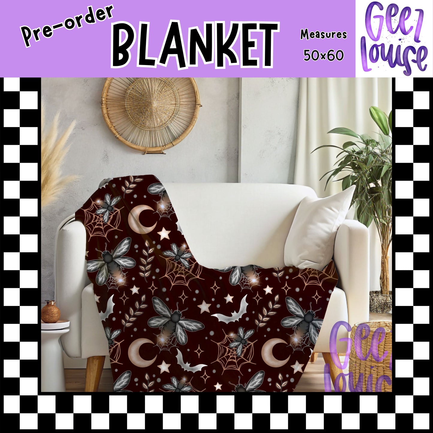 Witchy Vibes Throw Blanket – Preorder | 50x60 Cozy Celestial Style