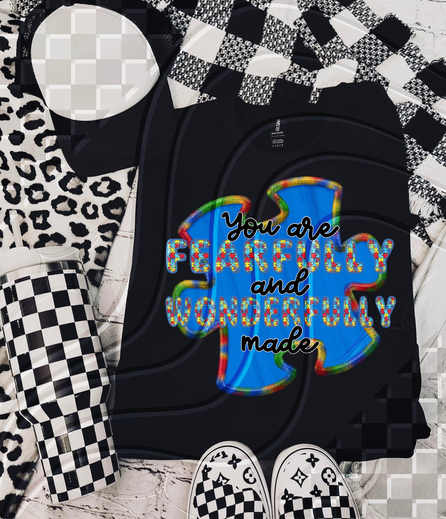 Fearfully and wonderfully made - Faux Embroidery - Digital Download- PNG