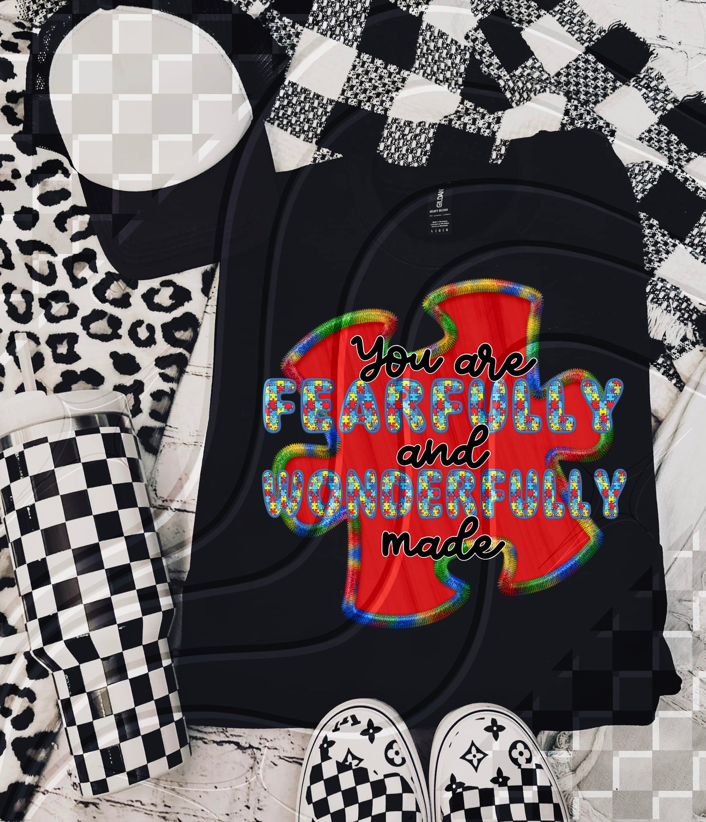 Fearfully and wonderfully made - Faux Embroidery - Digital Download- PNG