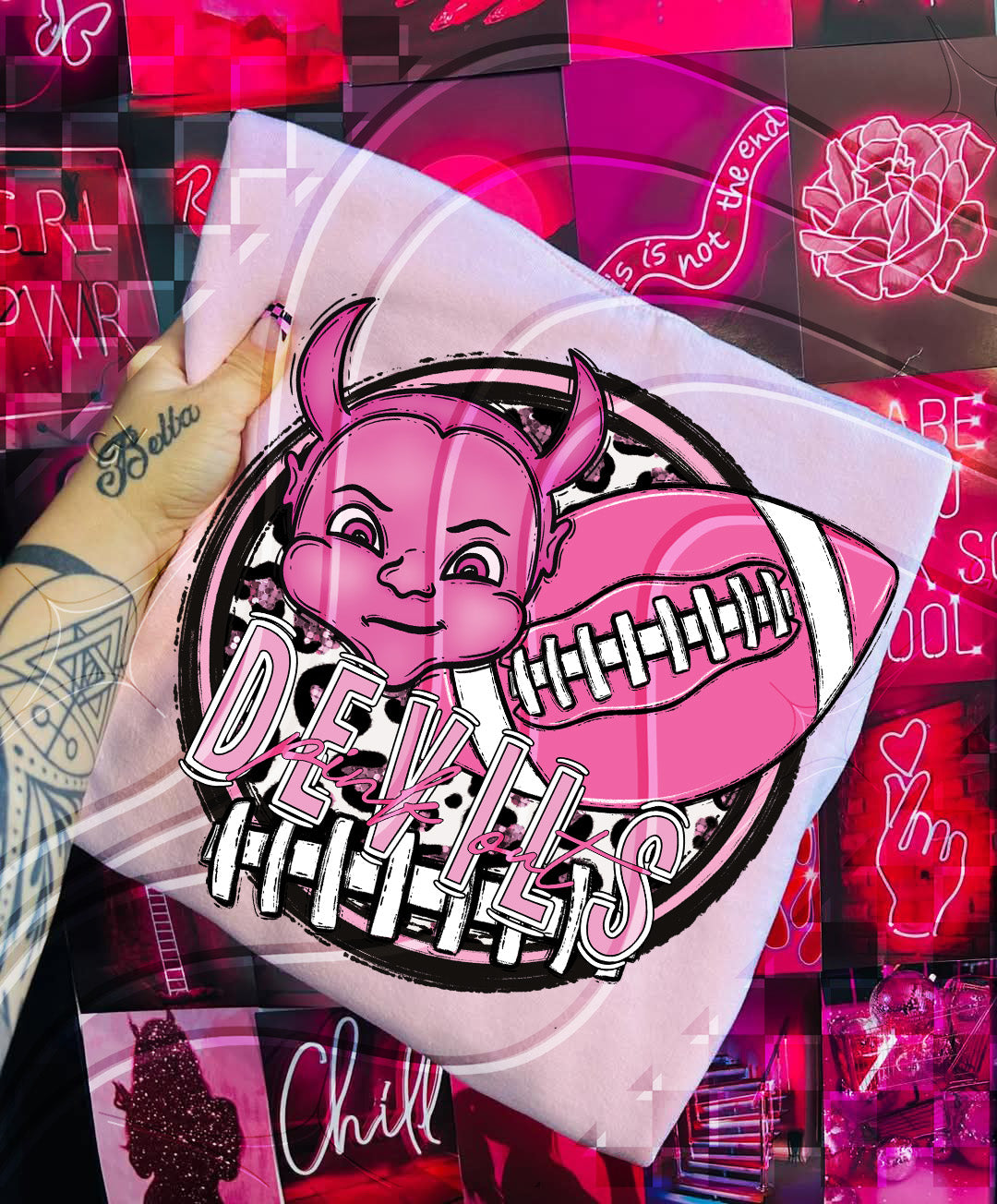 Pink Out Football Mascot Digital Designs β 67 Team Variants + Bundle Option