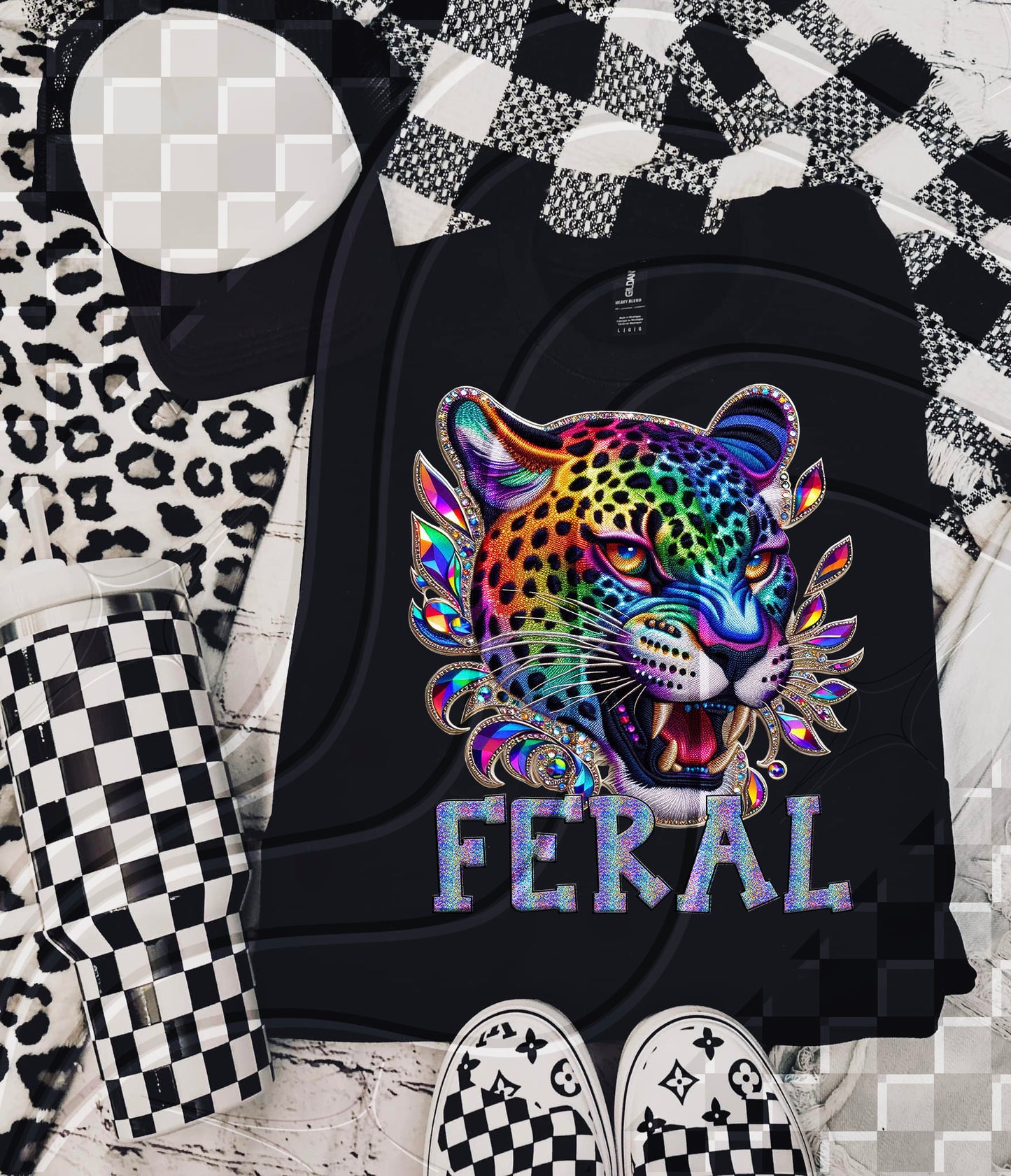 Feral - faux embroidery - Digital Download- PNG - 300 DPI