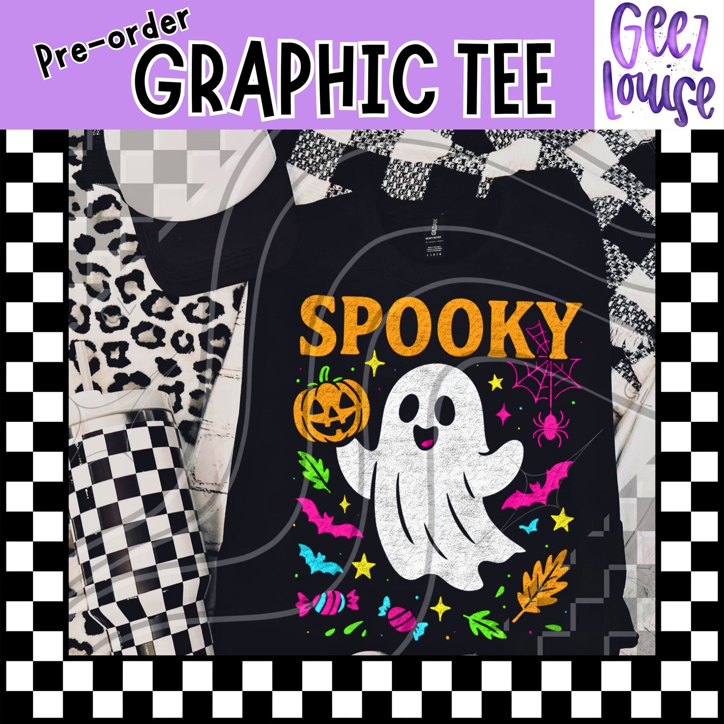Spooky Ghost Halloween Tee – Made to Order | Pre-Order | Adult & Kid Sizes