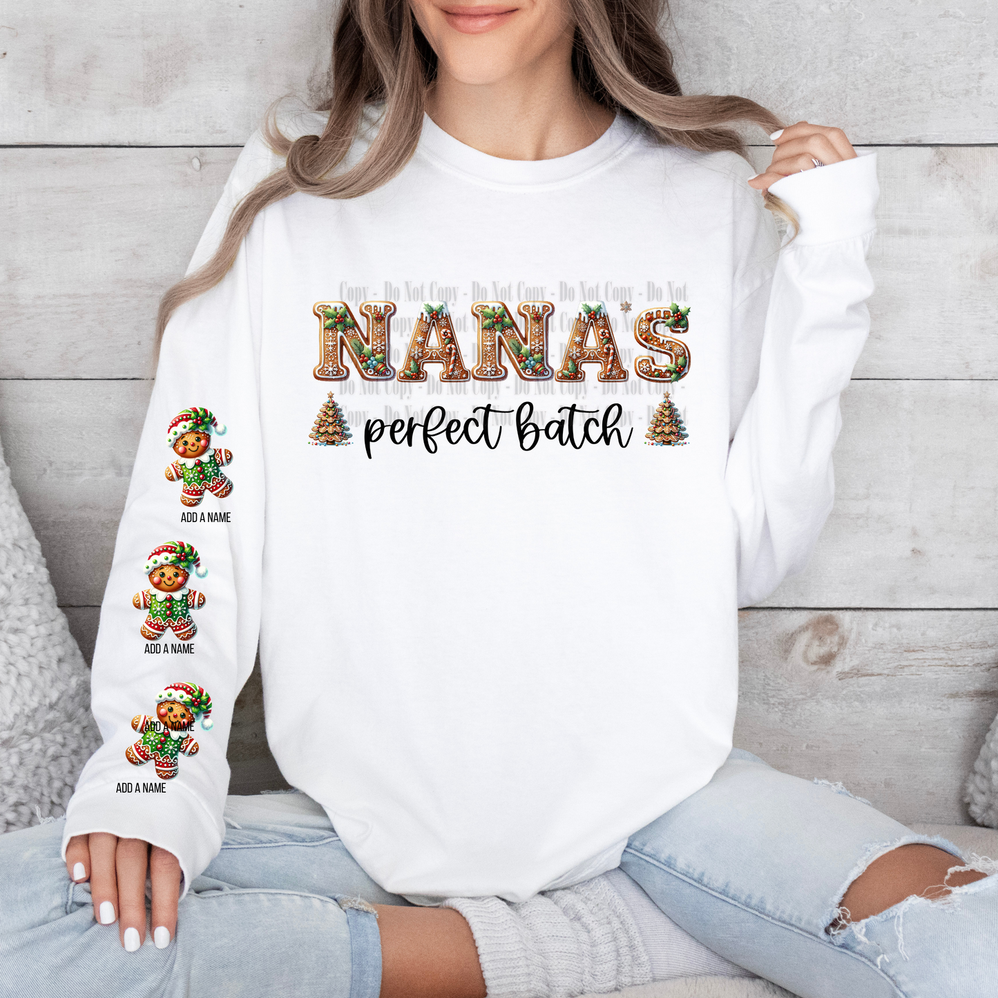 Nana's Perfect Batch Digital Design | Custom Gingerbread Family PNG