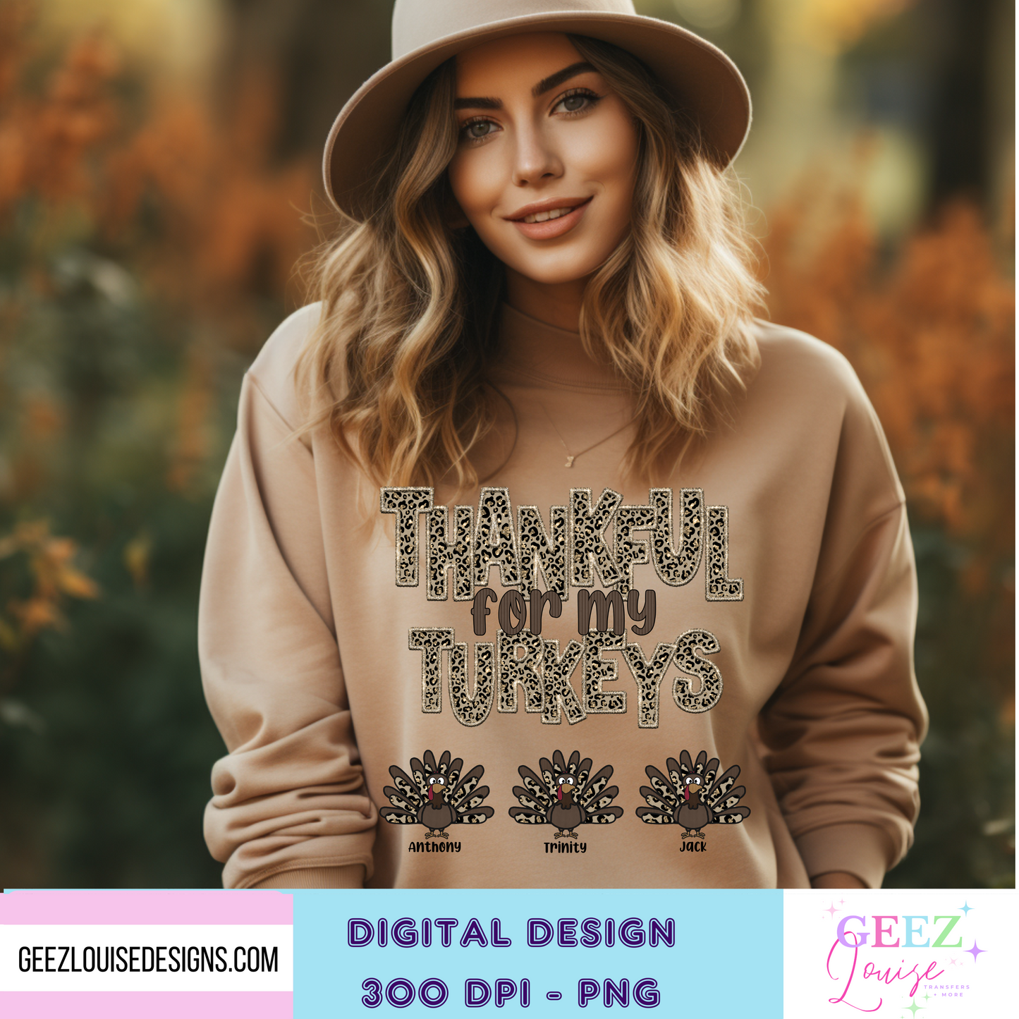 thankful for my turkeys thanksgiving - Digital Download- PNG