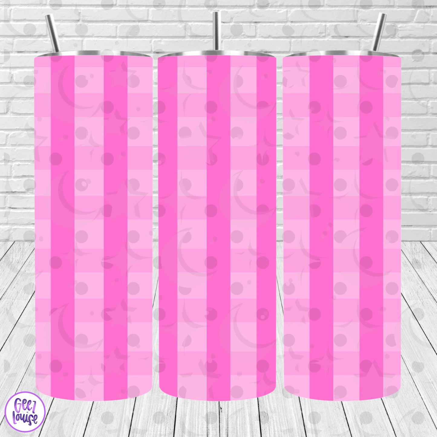 Pink Striped Tumbler Wrap | 20 oz Skinny Sublimation Design | PNG Digital Download | July 26 No FOMO Drive