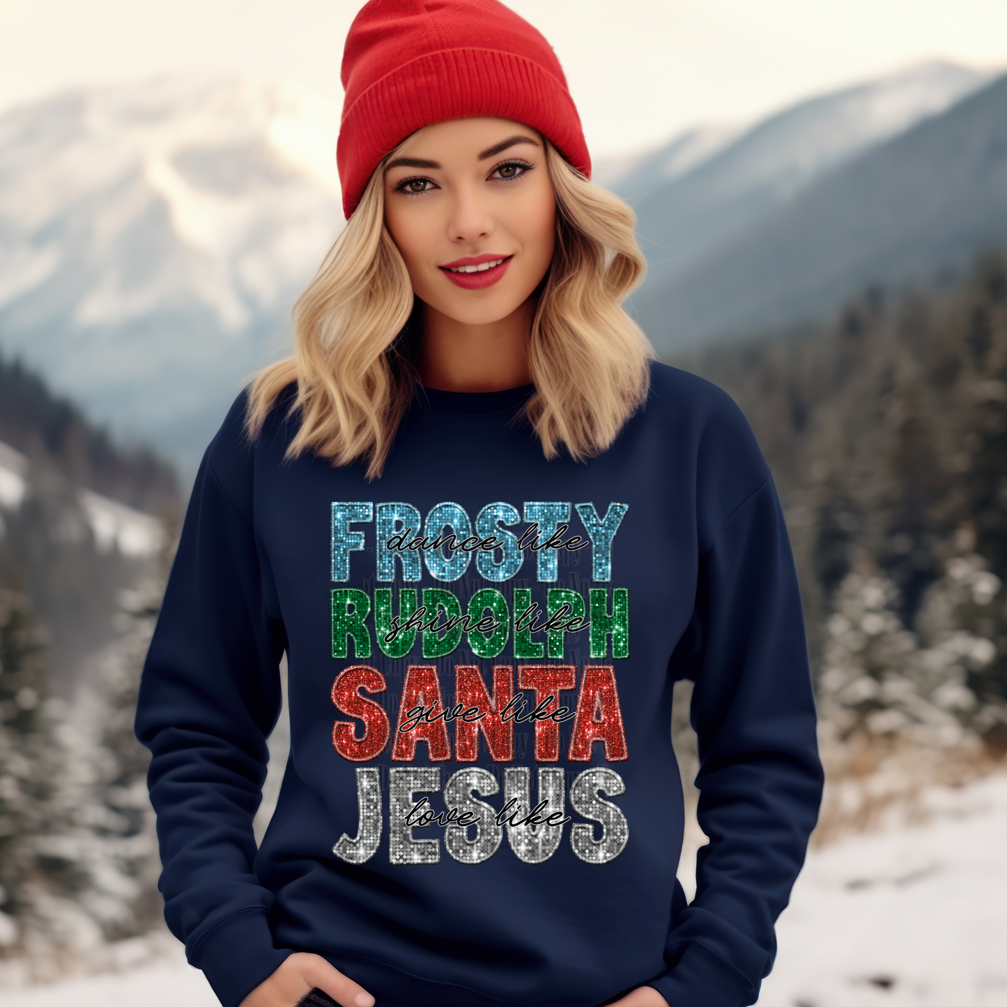 ✨ Frosty Rudolph Santa Jesus Digital Christmas Design – Holiday Sublimation PNG