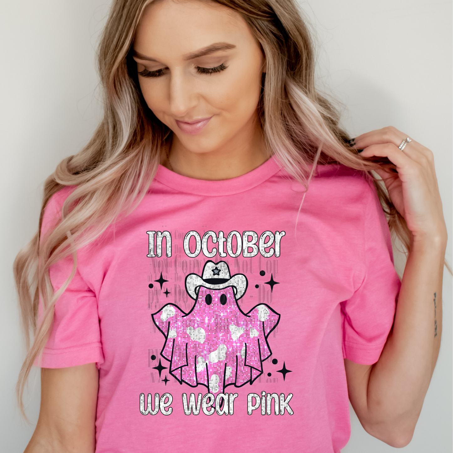 In October we wear pink sequin - Digital Download- PNG