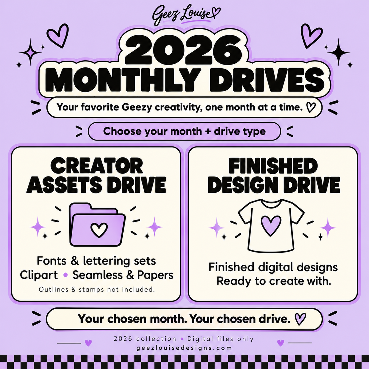 2026 Monthly Drives – Choose Your Month & Type