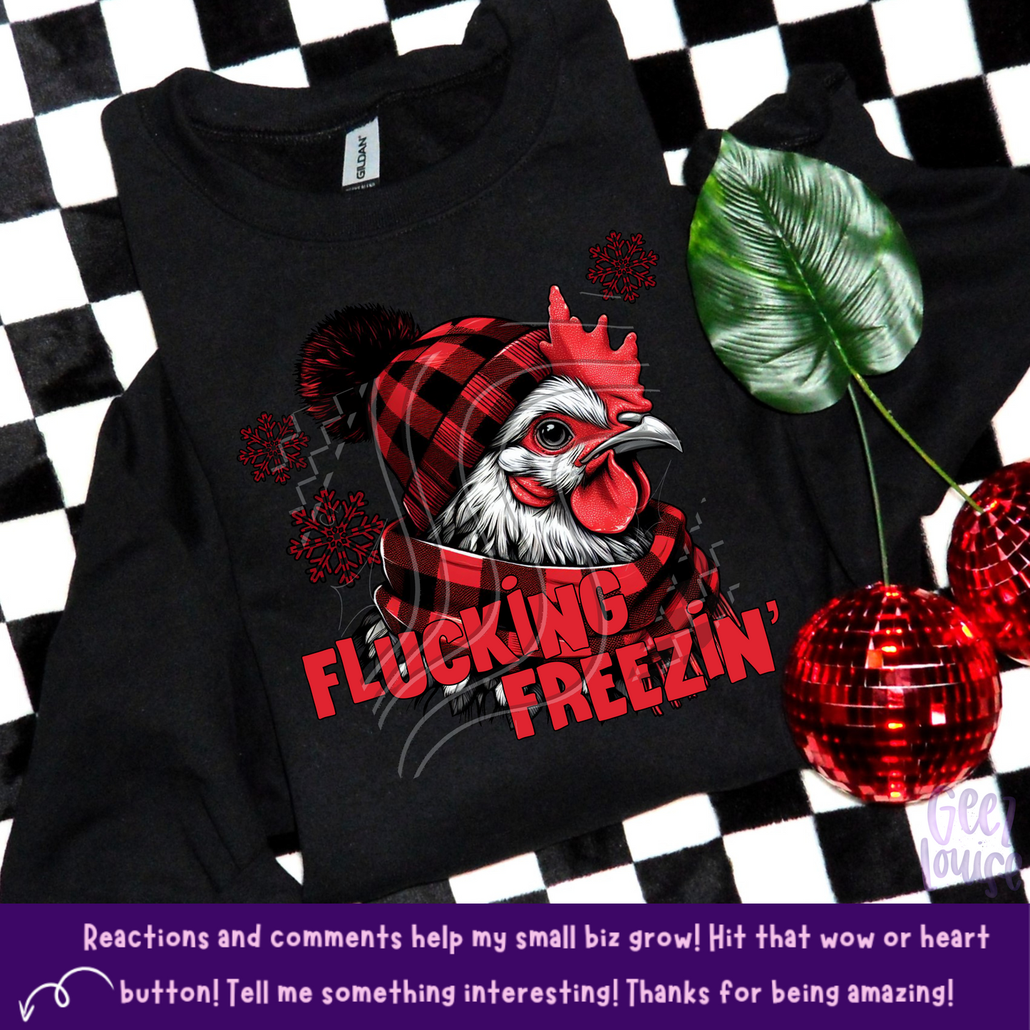 Flucking Freezin’ Chicken Winter Sublimation Design