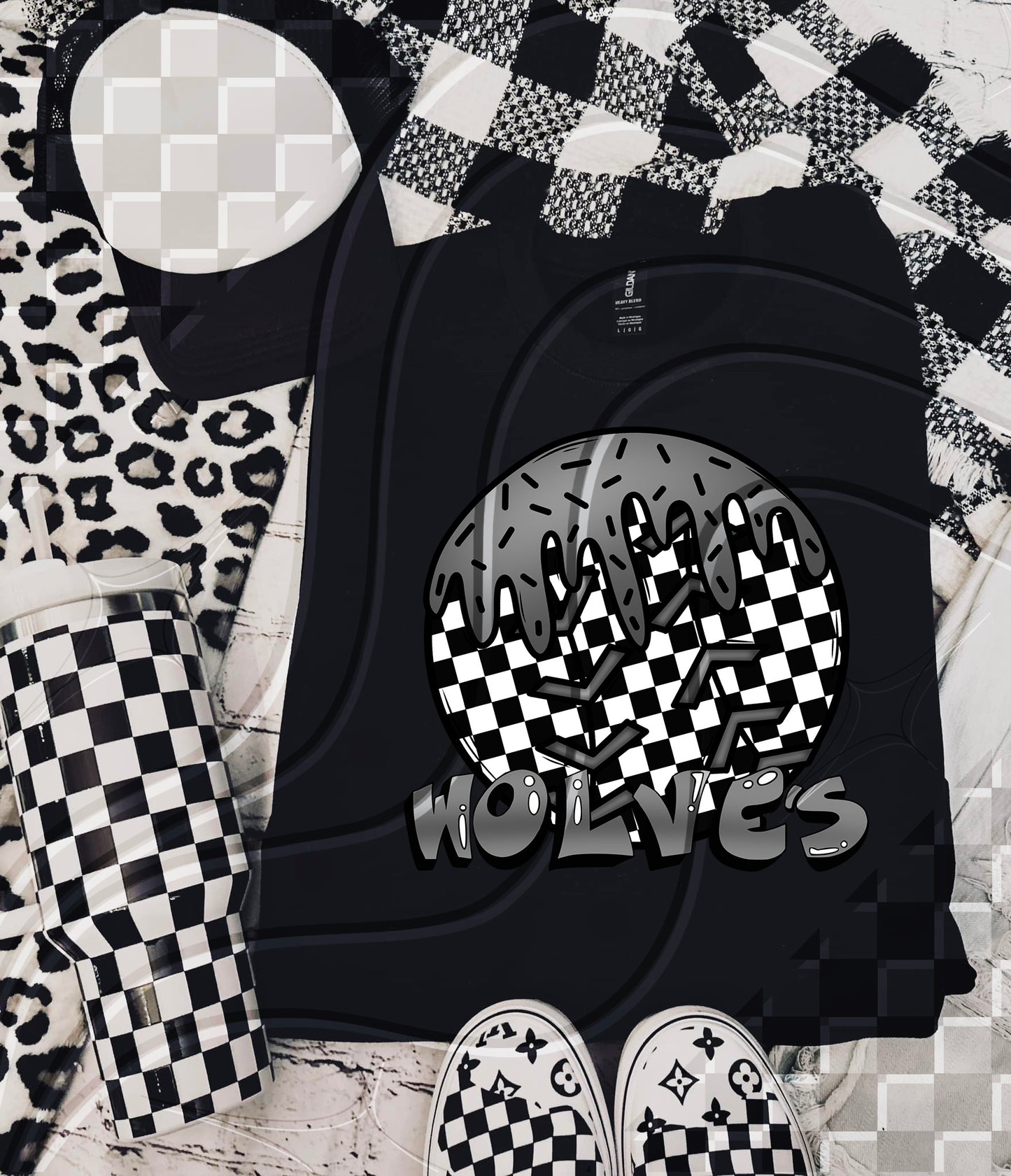 Team Baseball Drip Greyscale style - Digital Download- PNG