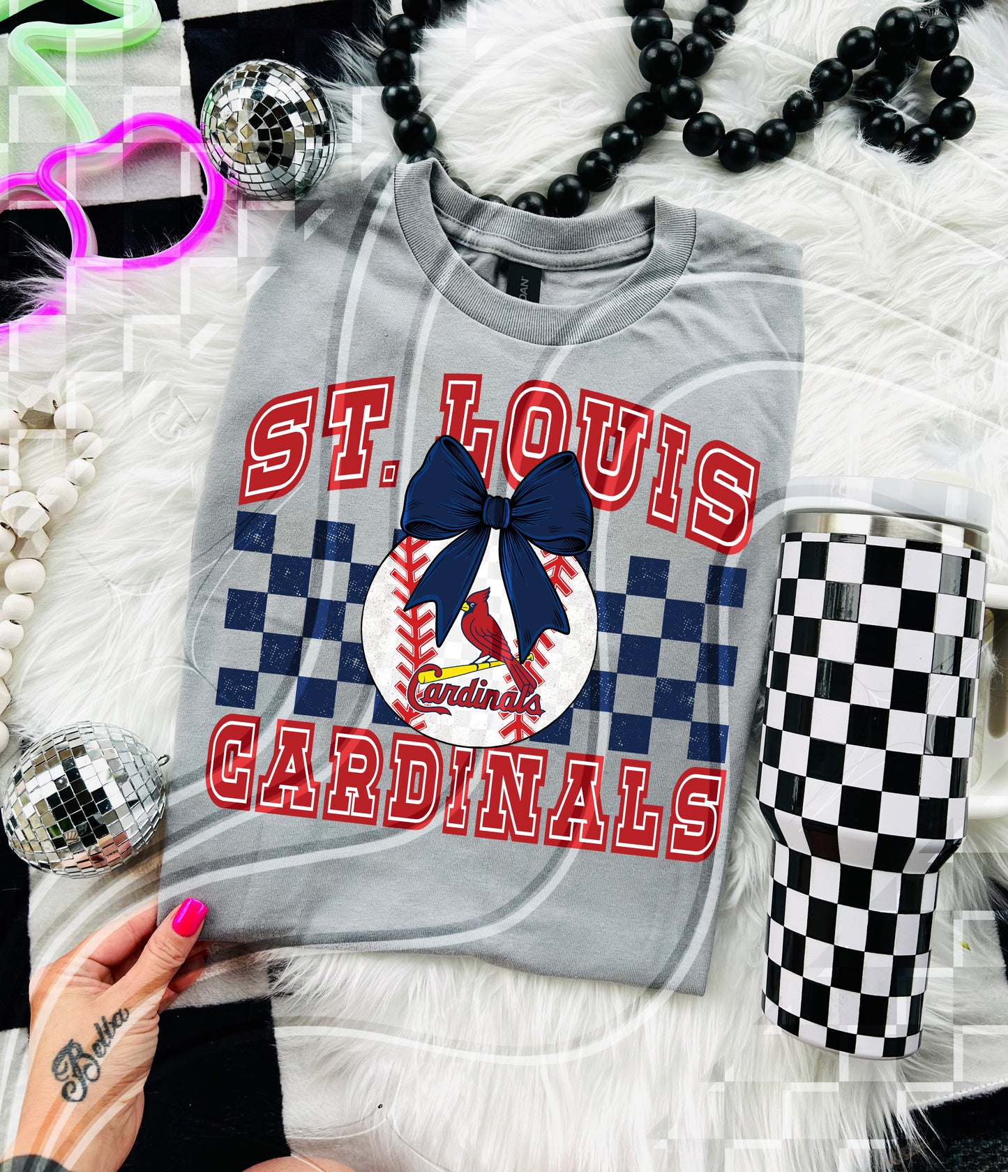 Baseball Spirit Design | Checkerboard Bow | 30 Team Options - Digital Download- PNG