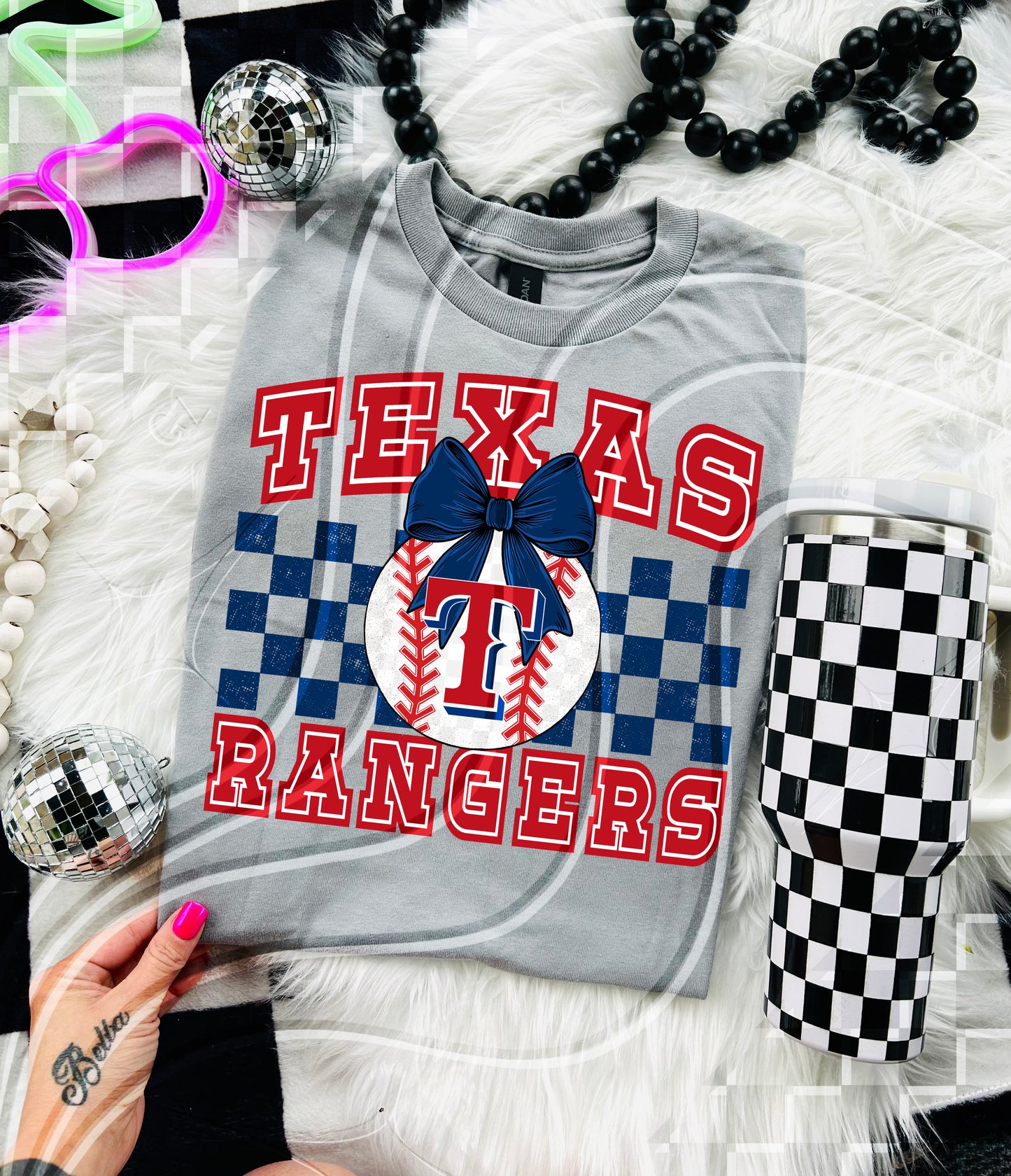 Baseball Spirit Design | Checkerboard Bow | 30 Team Options - Digital Download- PNG