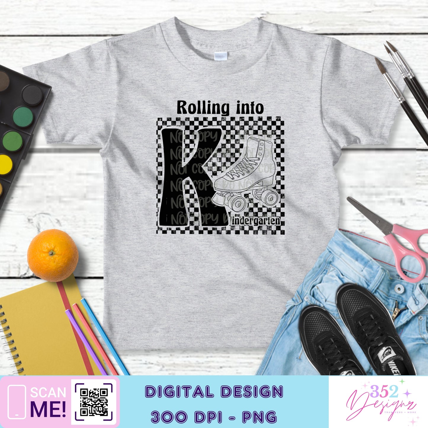 Roller skate back to school grades - Digital Download- PNG