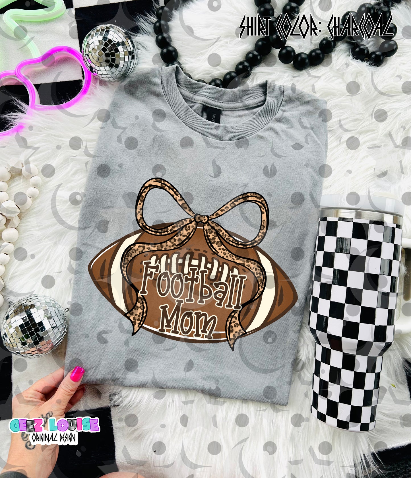 Football Mom PNG | Coquette Football Bow Design | Sports Mom Sublimation PNG