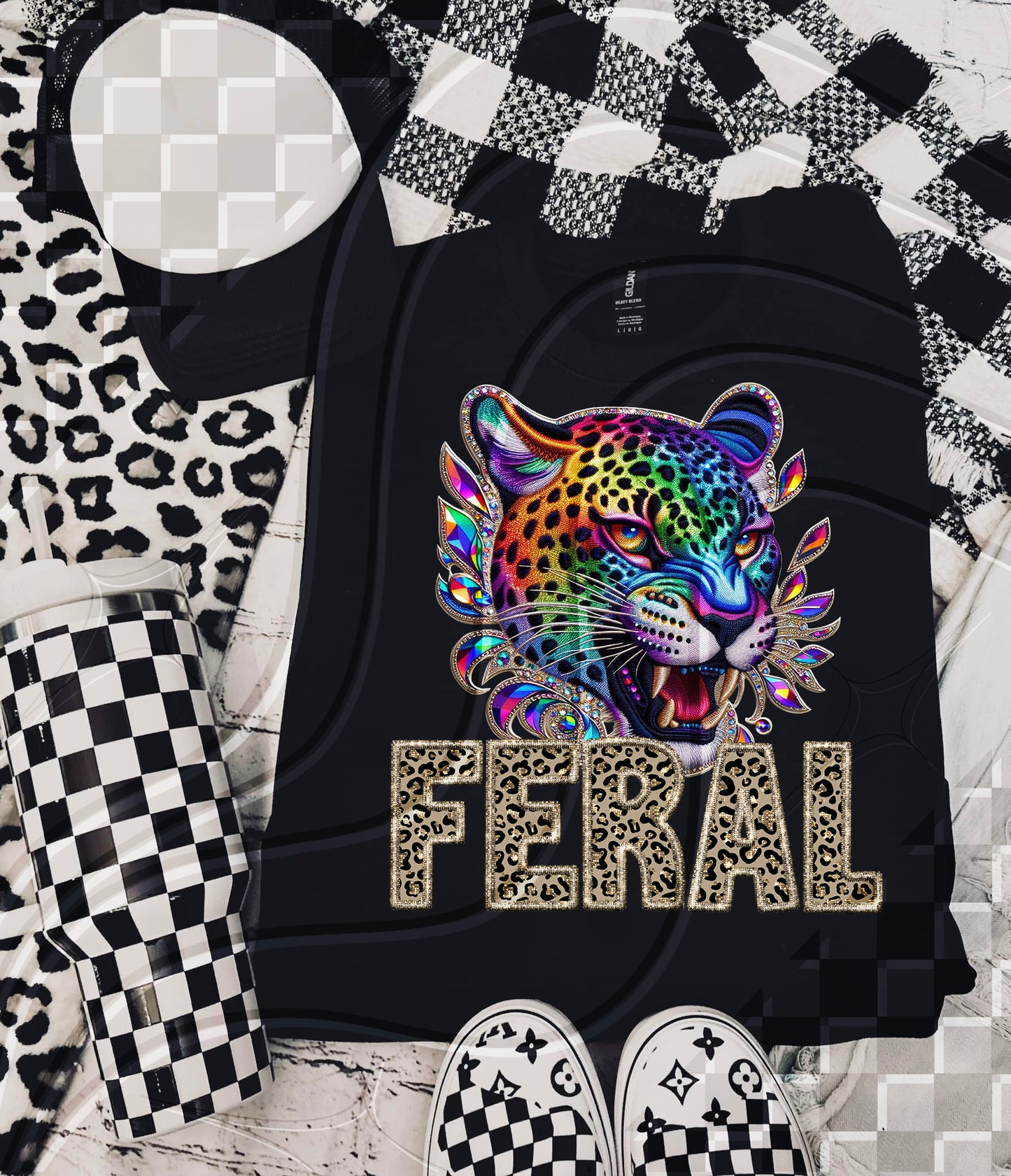 Feral - faux embroidery - Digital Download- PNG - 300 DPI