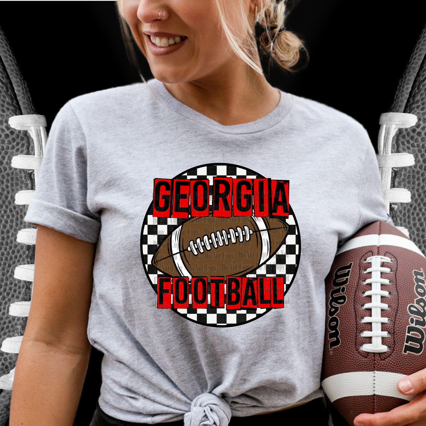 Georgia Football Checkerboard Circle Digital Design