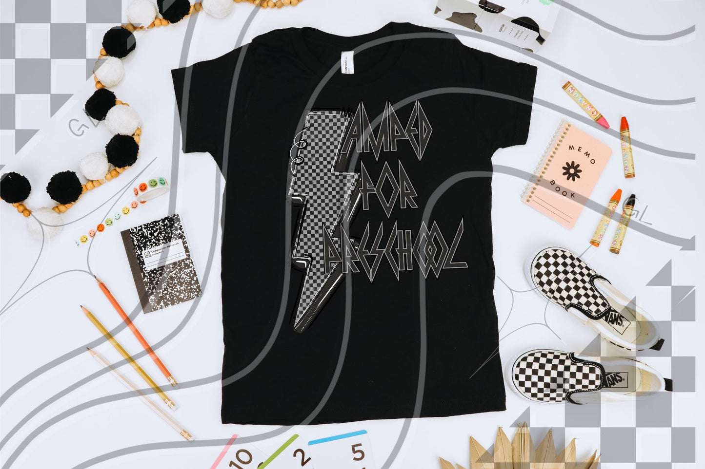 Amped for – Back to School Lightning Bolt Digital PNG Design – (Choose Your Grade)