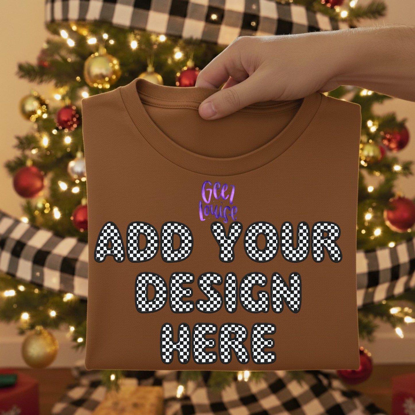 Christmas Tree Folded Shirt Mockups | Digital Download | Blank Flat Lay