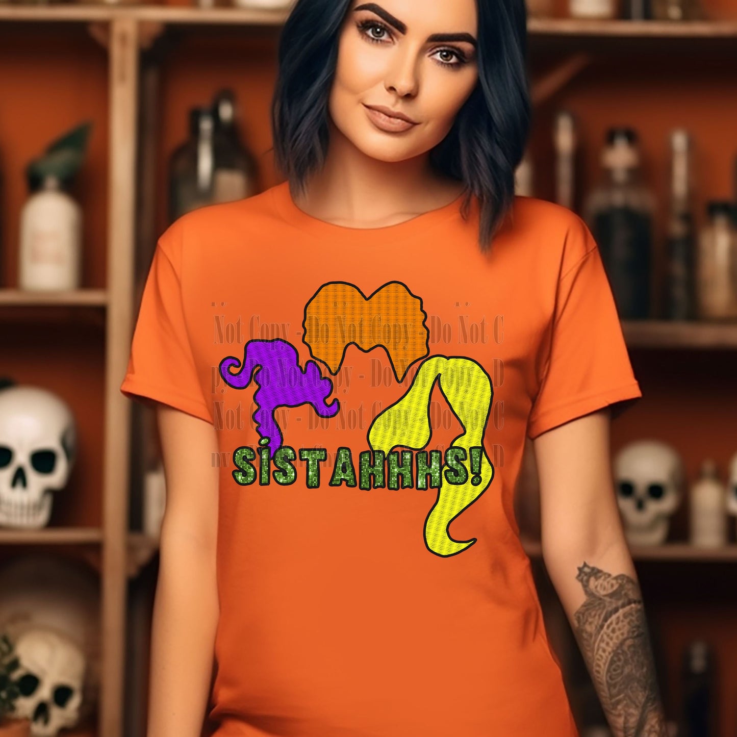 SISTAHHHS! | Witch Hair Halloween Digital Design