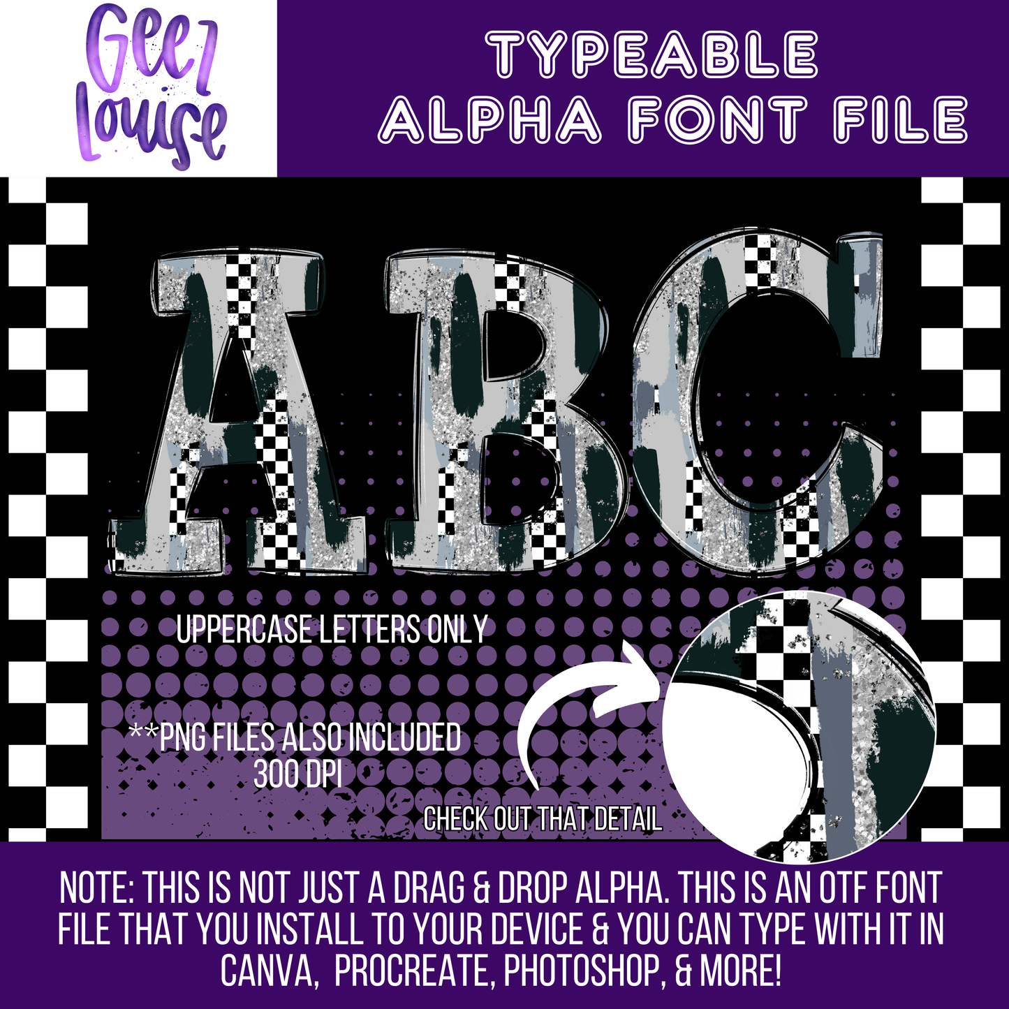 Check Me out Black- Typeable Font - Alpha Set- Digital Download- PNG - OTF