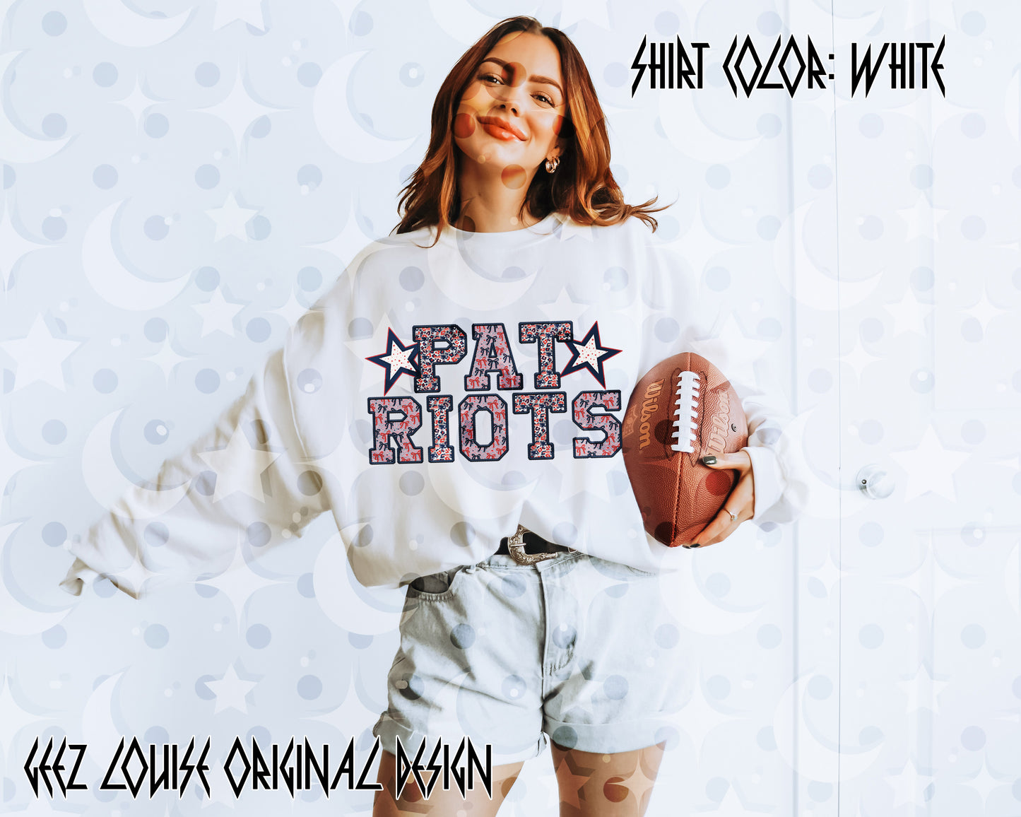 Big Game Football Fan Phrase Digital Design | Star Accent Pattern PNG