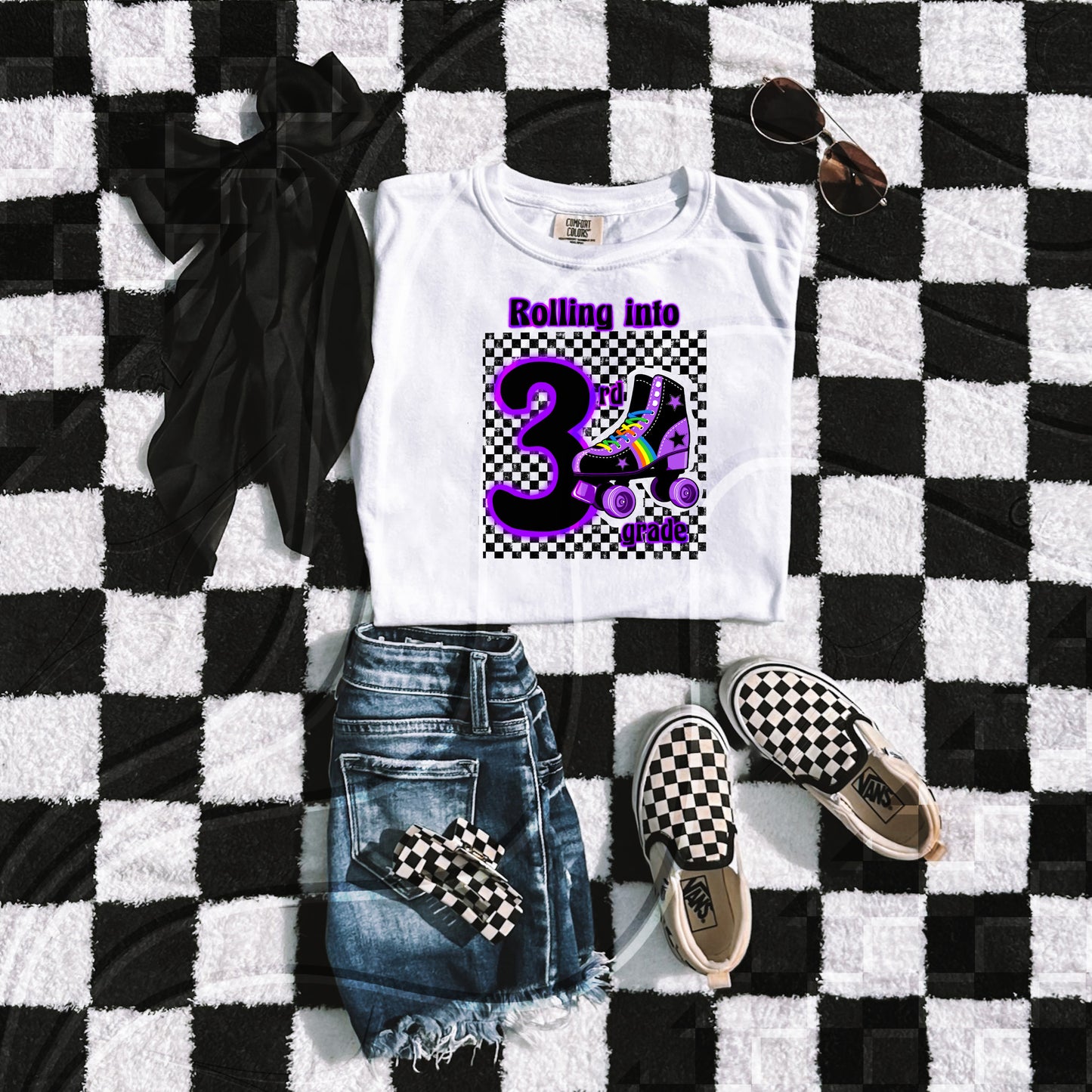 Purple skate back to school grades - Digital Download- PNG