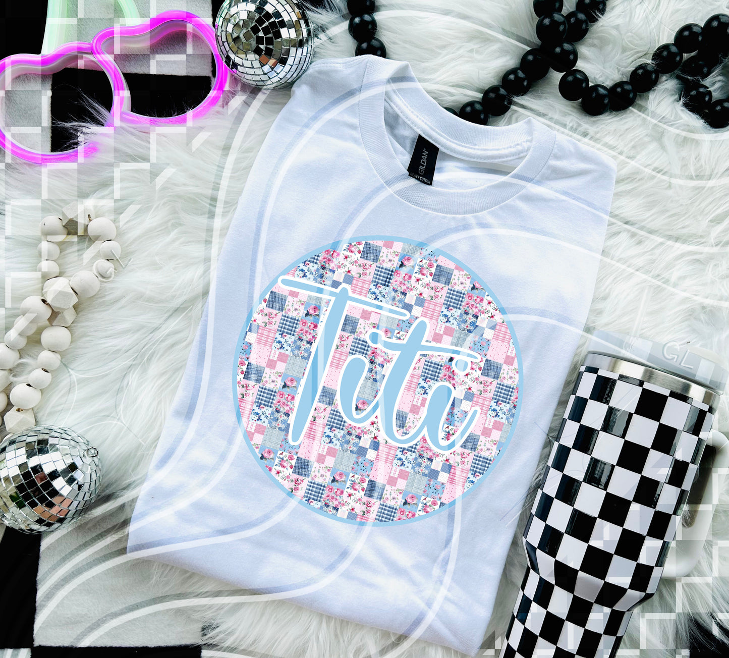 Patchwork Circle Name PNGs – Gigi, Titi, Mama, Nana + Custom