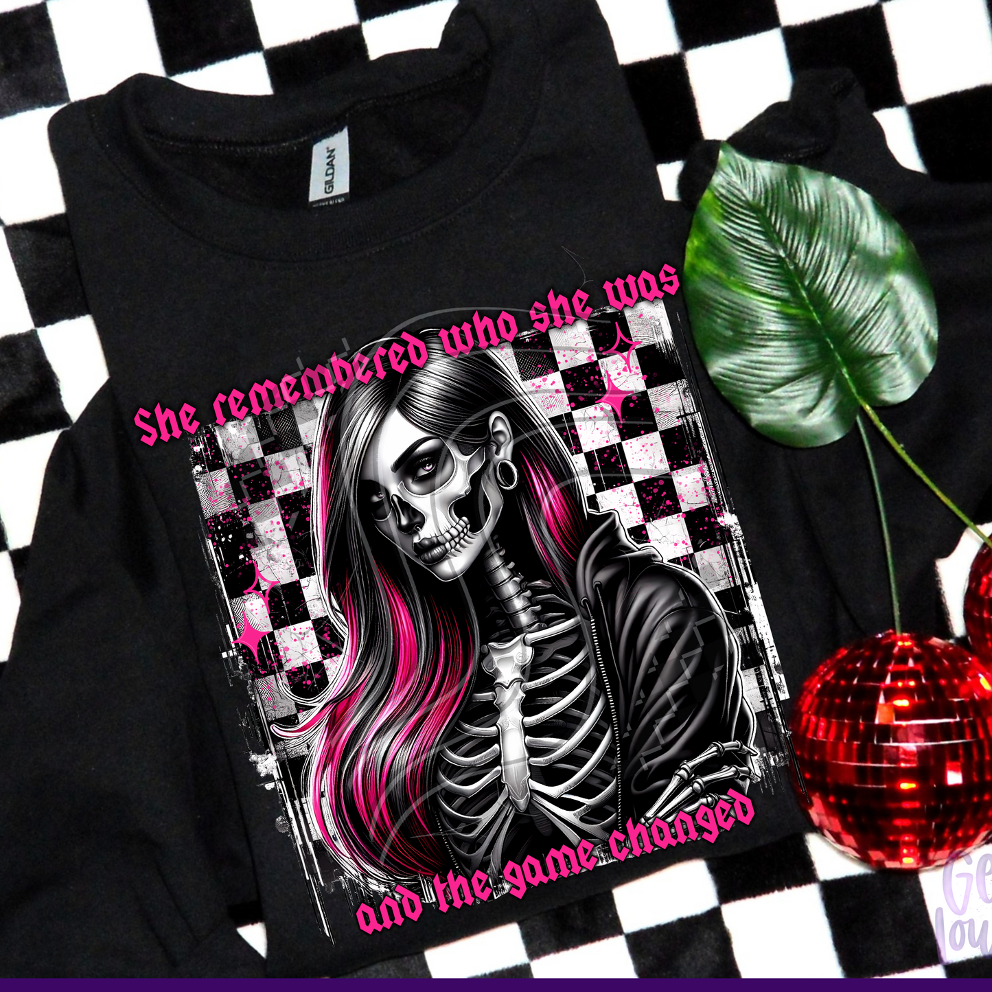She Remembered Who She Was & The Game Changed | Pink Skeleton Girl Digital Design