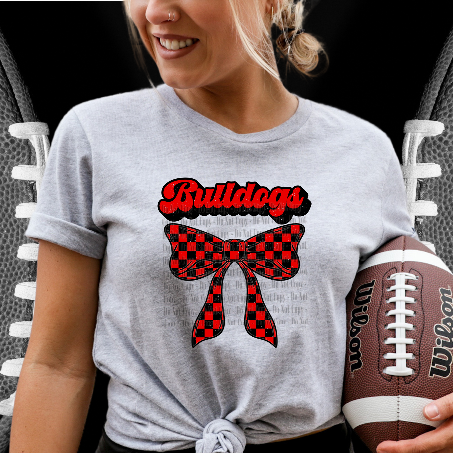 Bulldogs Checker Bow Digital Design
