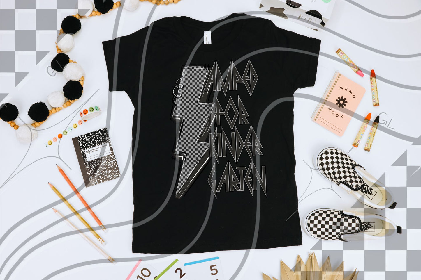 Amped for – Back to School Lightning Bolt Digital PNG Design – (Choose Your Grade)