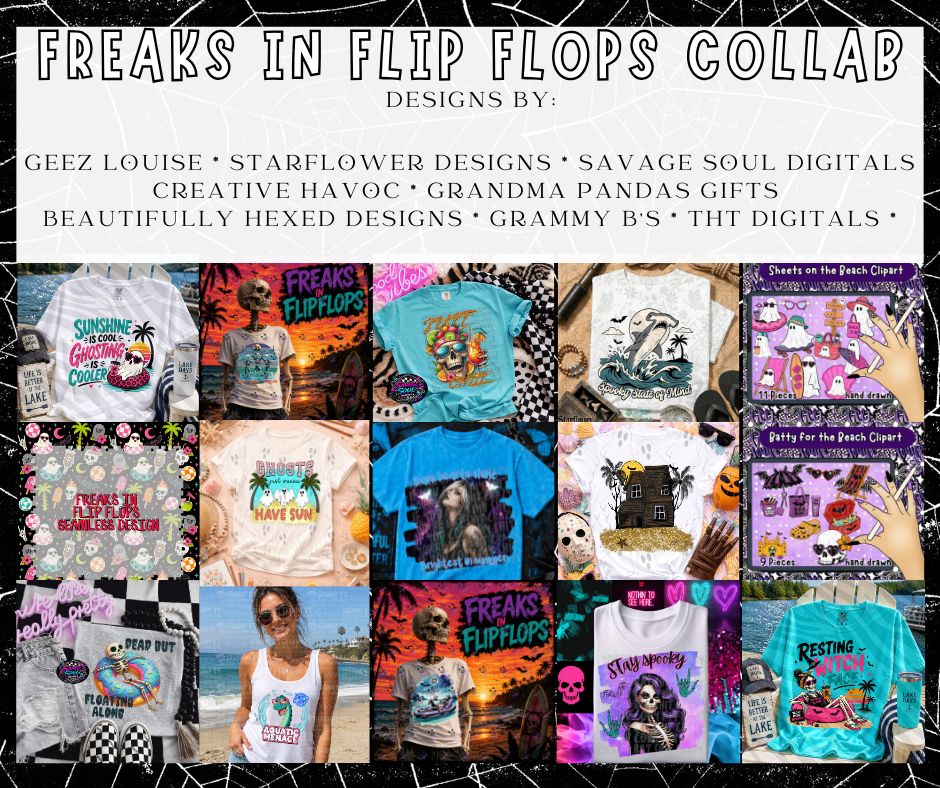 Freaks in Flip Flops Digital Design Collab | Spooky Summer PNG Bundle