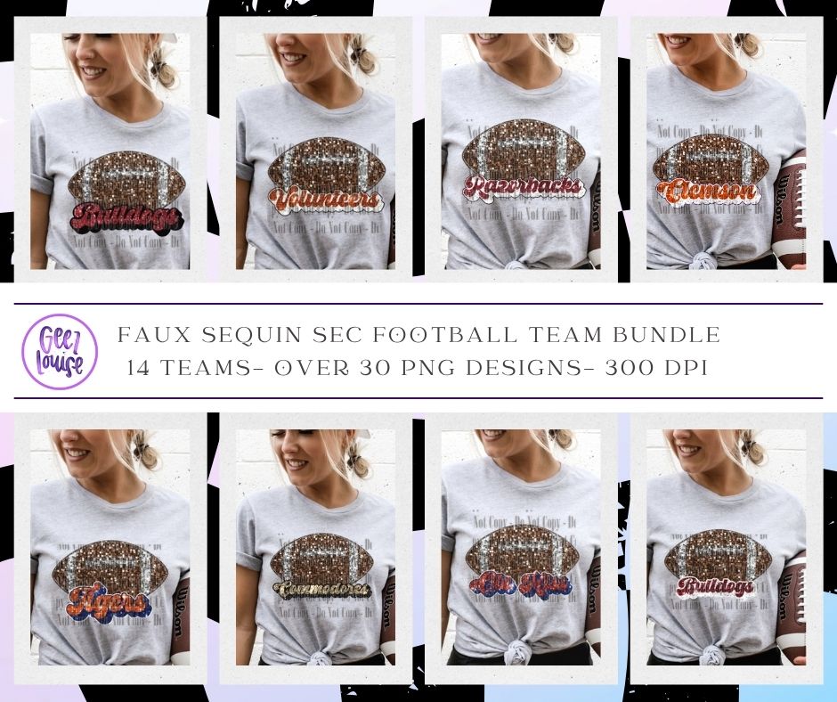 Football mascot sequin bundle/drive - Digital Download- PNG