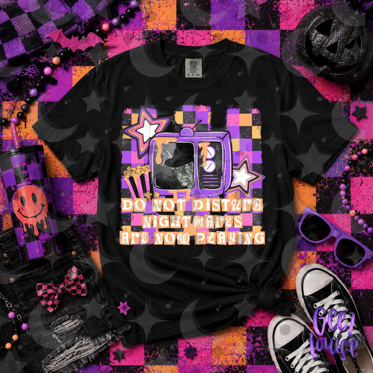 Do Not Disturb Nightmares Are Playing Halloween PNG | Retro Horror TV Design | FriYAY Deal
