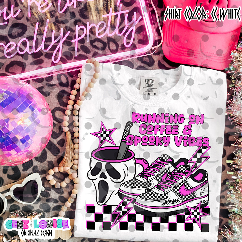 Running on Coffee & Spooky Vibes PNG | Retro Horror Inspired Design