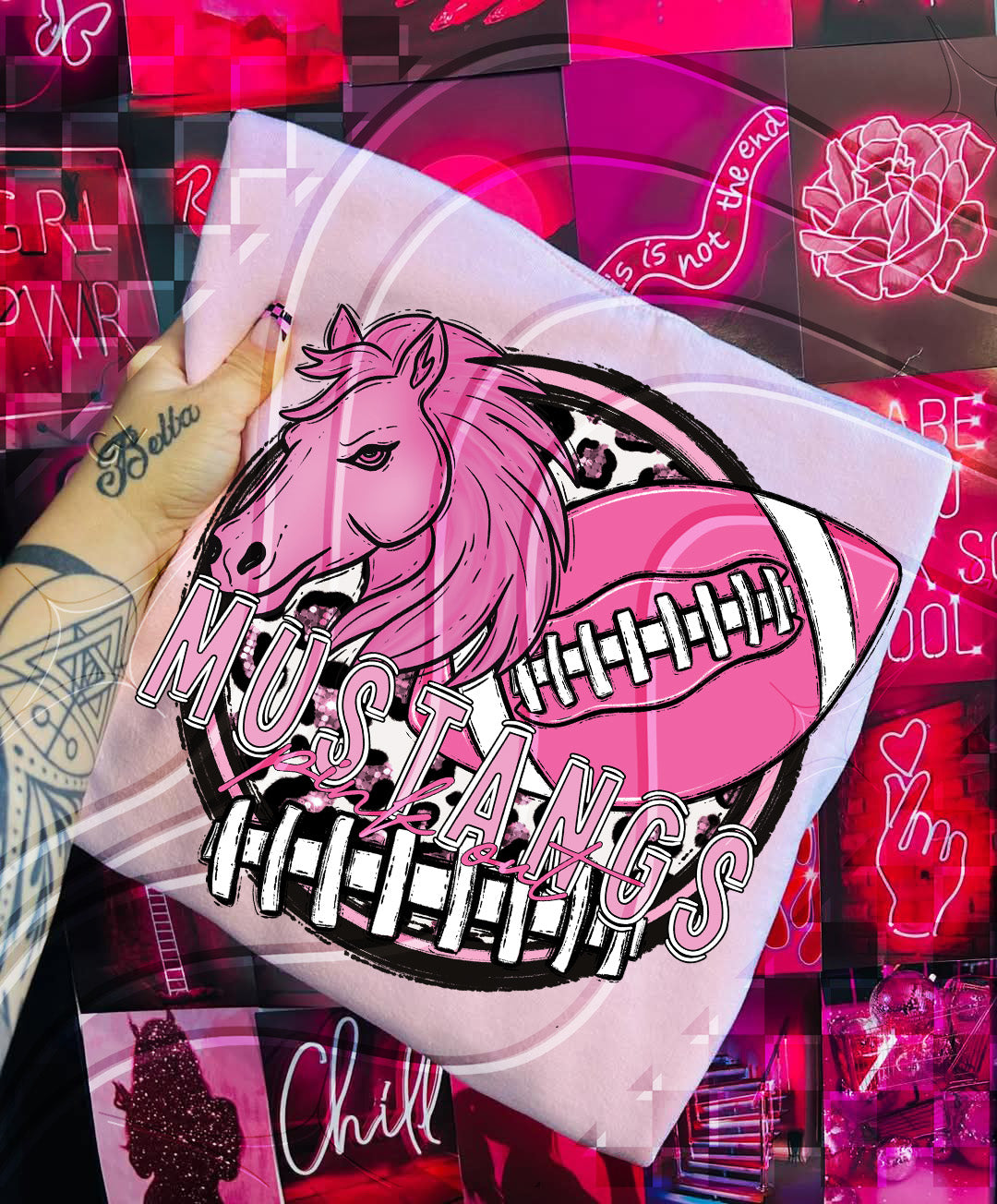 Pink Out Football Mascot Digital Designs β 67 Team Variants + Bundle Option
