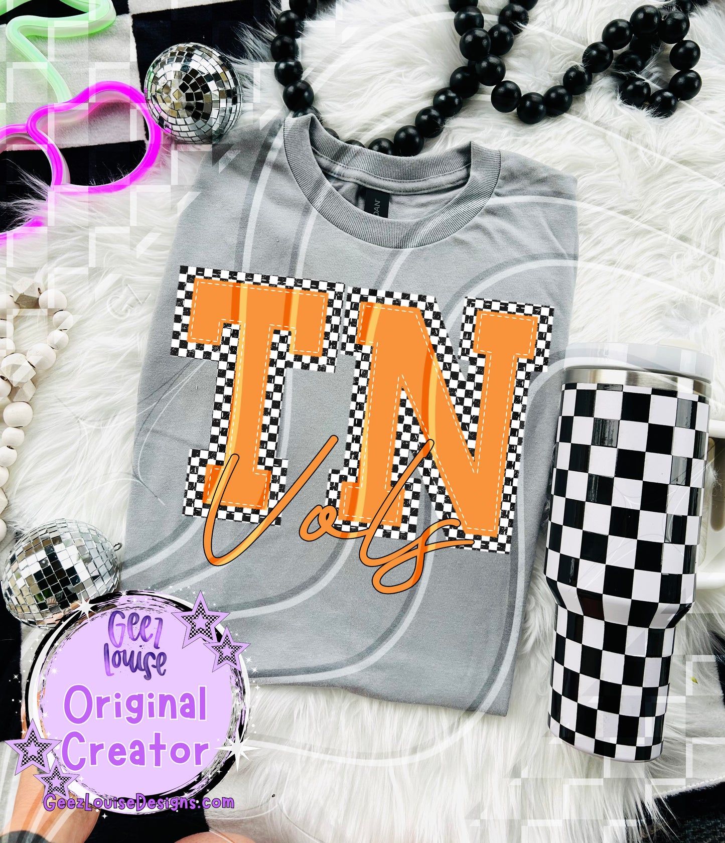 TN Vols Checkered PNG Design