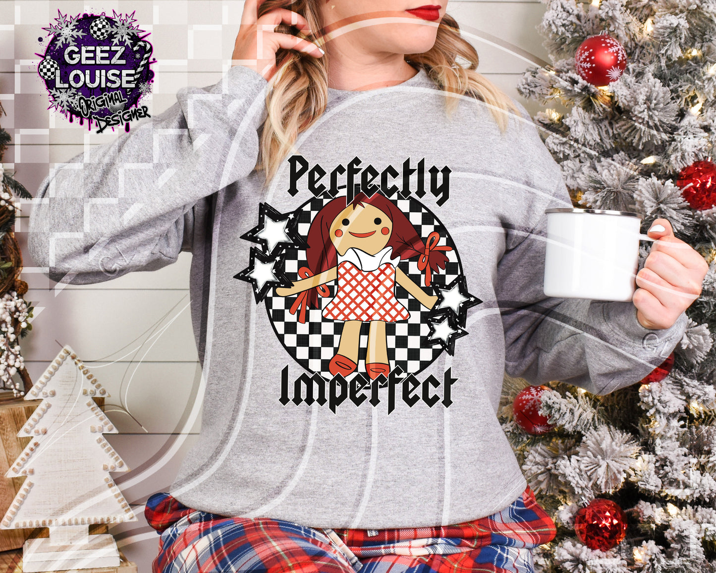 Perfectly Imperfect Digital Design | Rag Doll Checkered PNG