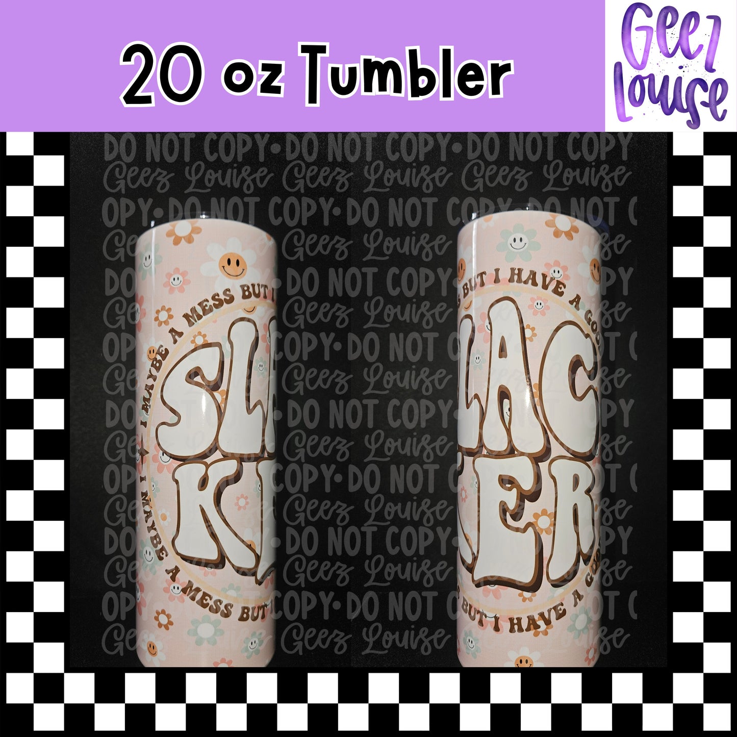 Slacker 20 oz Stainless Steel Tumbler – Lid & Straw Included