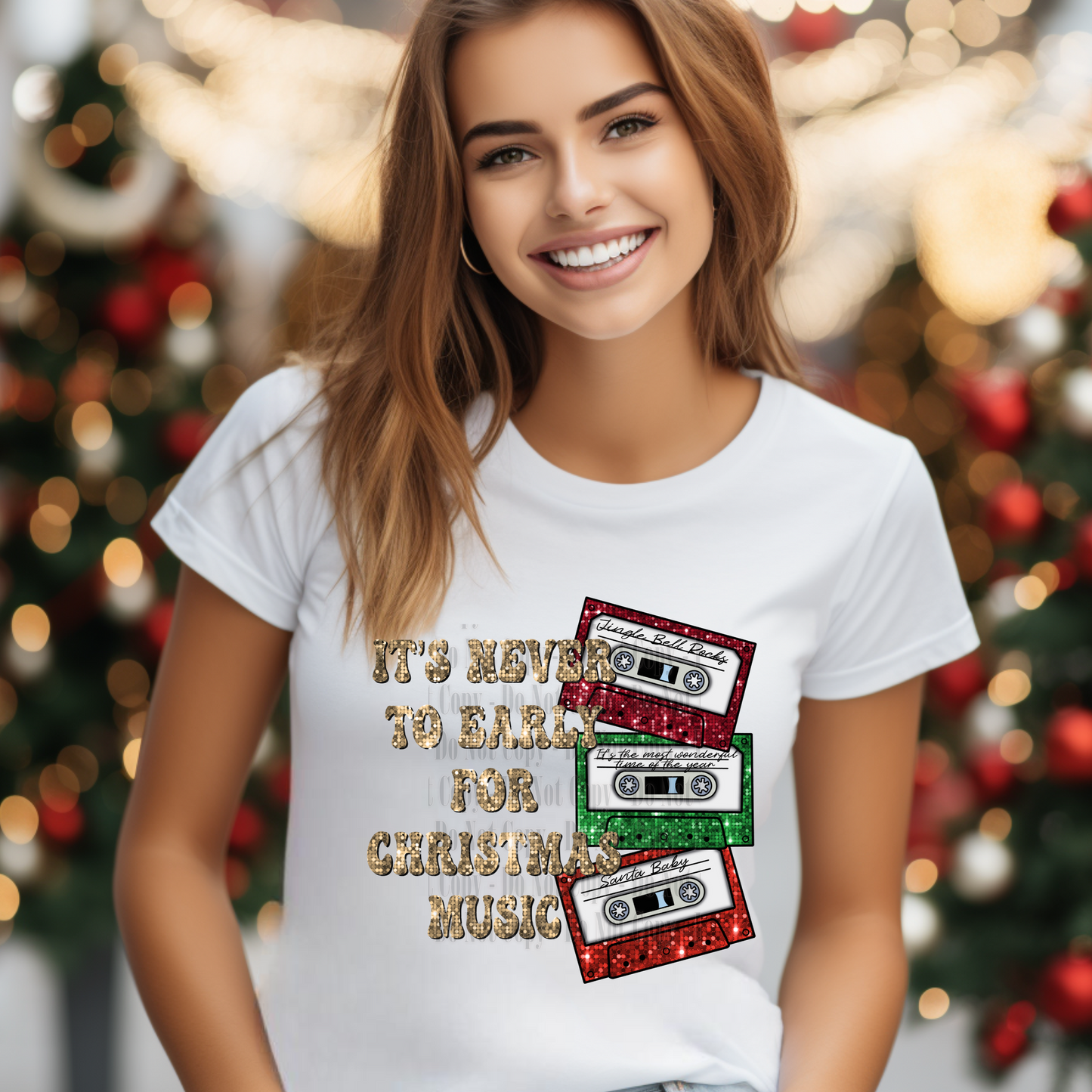 It’s Never Too Early for Christmas Music Digital Design | Retro Cassette PNG