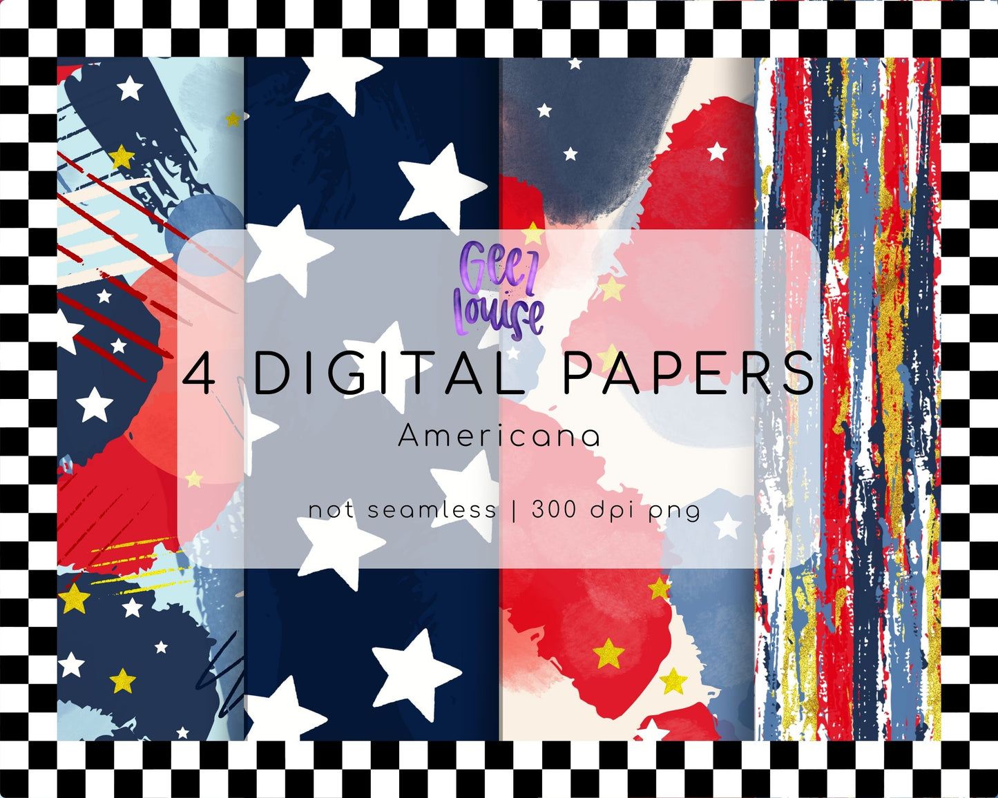 Americana background digital paper pack- Digital Download- PNG